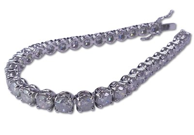 Lot 275 - A Large Diamond Tennis Bracelet.