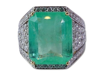 Lot 249 - Colombian Emerald and Diamond Ring.