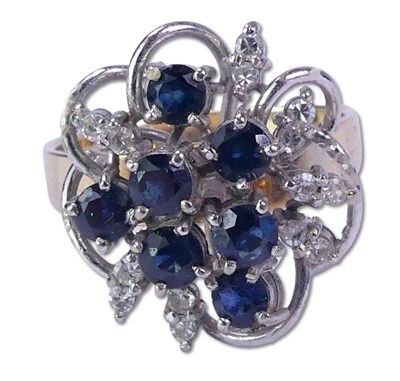 Lot 248 - Sapphire Diamond Ring.