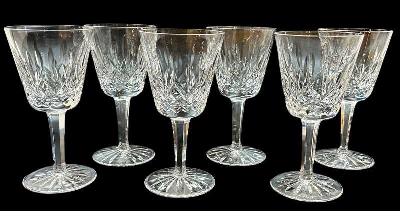 Lot 171 - Six Waterford Crystal White Wine Glasses.
