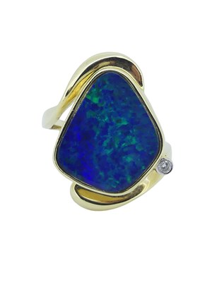 Lot 174 - Opal and Diamond Ring.