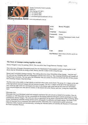 Lot 54 - Barney Wangkin b. Circa 1939.