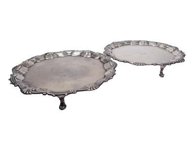 Lot 266 - A Match Pair of George II Salvers.