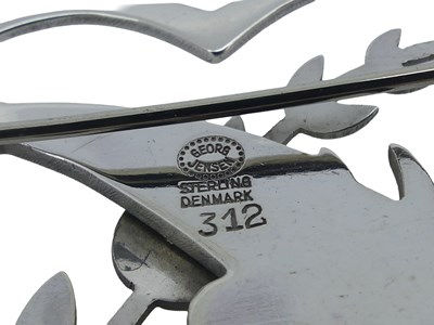 Lot 48 - Georg Jensen Dolphin Brooch.