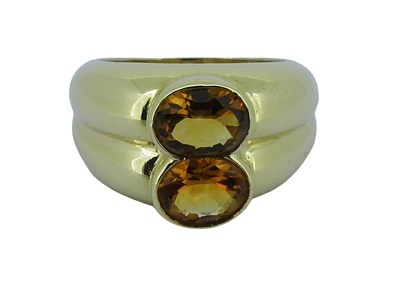 Lot 177 - Double Citrine Ring.
