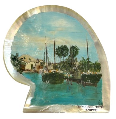 Lot 178 - Painted Pearl Shell.