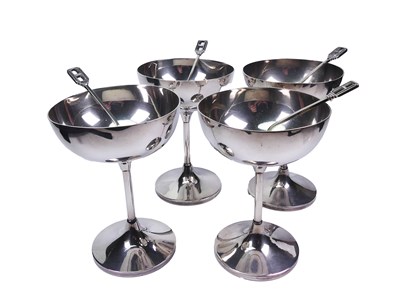 Lot 263 - Early 20th Century Silver Sorbet Dishes with Spoons.