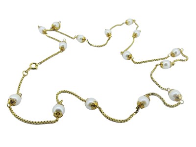 Lot 215 - Gold and Pearl Chain.