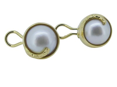 Lot 229 - Mabe Pearl Gold Earrings.