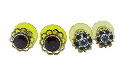 Lot 94 - Two Pairs of Gold Stud Earrings.