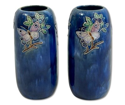Lot 162 - A Pair of Minnie Webb Royal Doulton Vases.