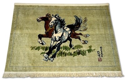 Lot 180 - Fine Silk Tapestry in Xu Beihong Style.