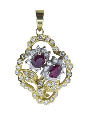 Lot 31 - Diamond and Ruby Pendant.