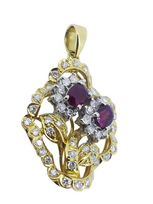Lot 31 - Diamond and Ruby Pendant.