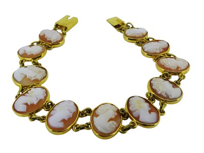 Lot 64 - Gold Cameo Bracelet.