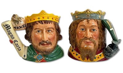 Lot 164 - King Arthur & King John Royal Doulton Large Head Jugs.