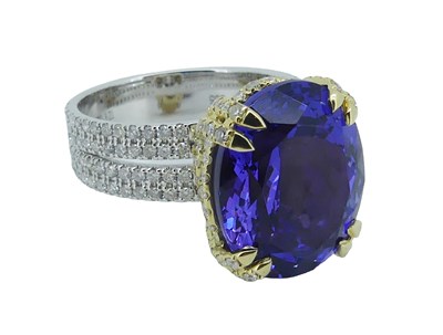 Lot 43 - Tempting Tanzanite and Diamond Ring.