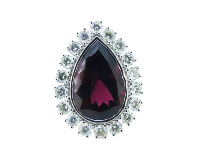 Lot 129 - White Gold Cocktail Ring.