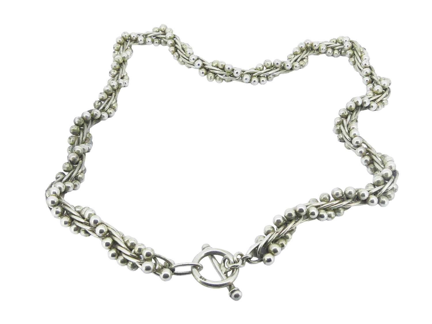 Lot 11 - Twisted and Bead Link Necklace.