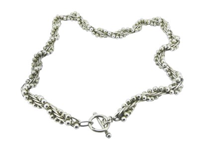 Lot 11 - Twisted and Bead Link Necklace.