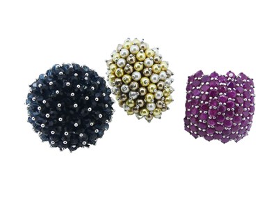 Lot 33 - Three Silver Dress Rings.