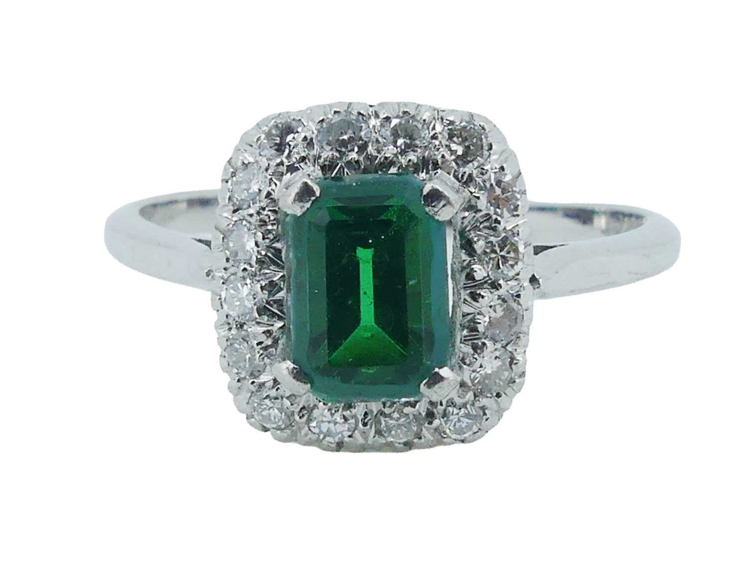 Lot 85 - Emerald Doublet and Diamond Ring.