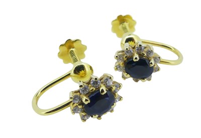 Lot 61 - Sapphire and Zirconia Necklace and Earrings.