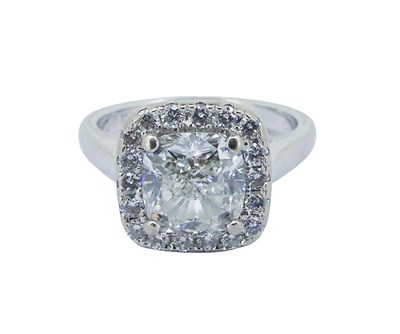 Lot 188 - Cushion Cut Halo Ring.