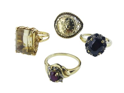 Lot 186 - Assorted Yellow Gold Rings.