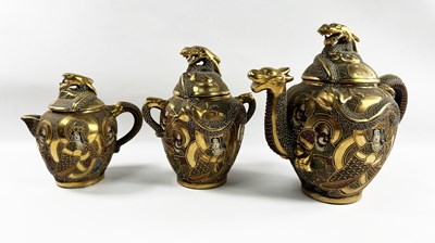 Lot 193 - Japanese Satsuma Painted & Gilt Tea Set.