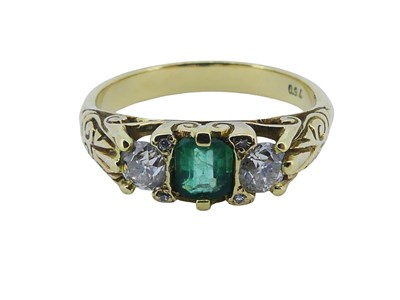 Lot 151 - Emerald and Diamond Ring.