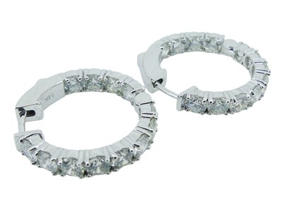 Lot 6 - Hoop Style Diamond Earrings.