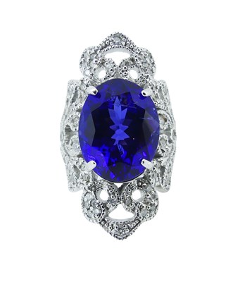 Lot 169 - Art Deco Styled Tanzanite Ring.