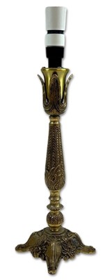 Lot 177 - Bronze Table Lamp with Cream Scallop Shade.