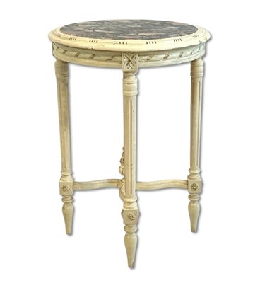 Lot 135 - Round Marble French Style Side Table.