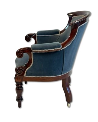 Lot 110 - Upholstered Mahogany Gentlemans Armchair.