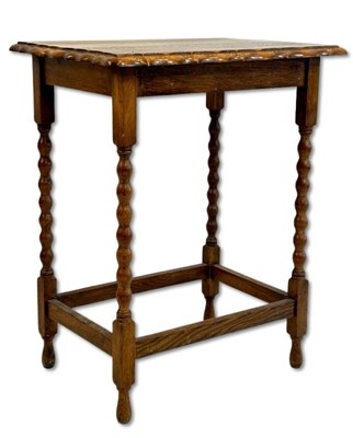 Lot 114 - Oak Barley Twist Occasional Table.