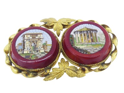 Lot 102 - Gilt Mosaic Brooch.