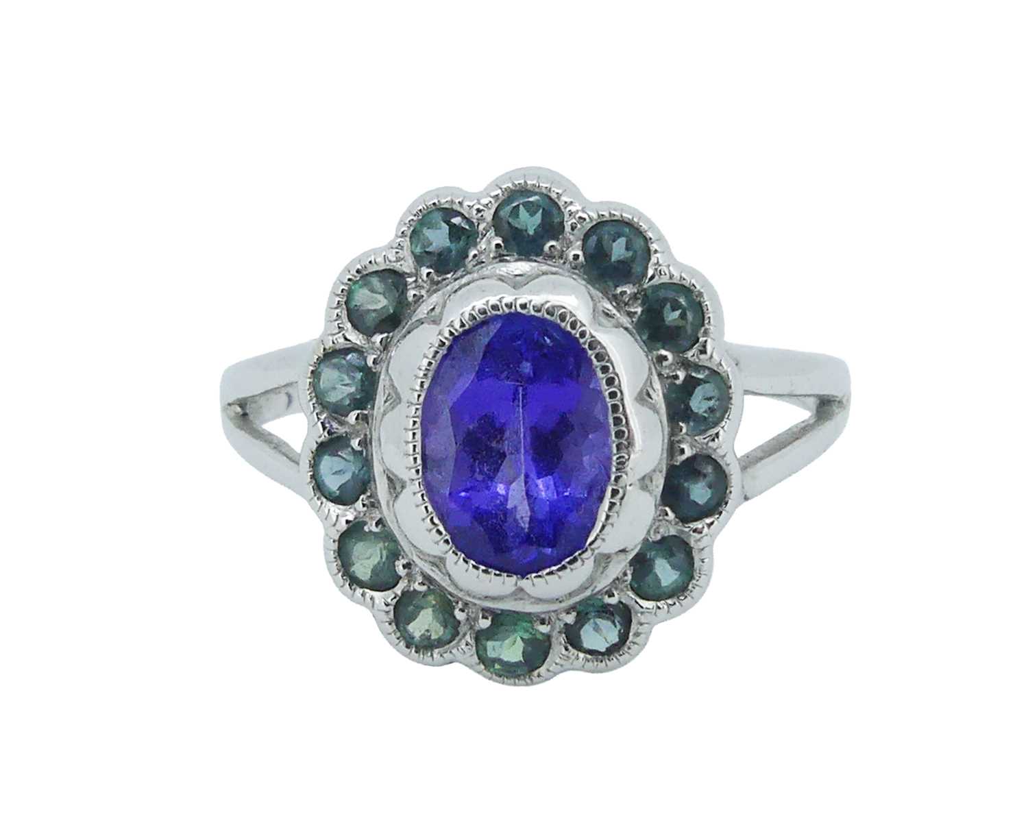 Lot 69 - White Gold Tanzanite Ring.