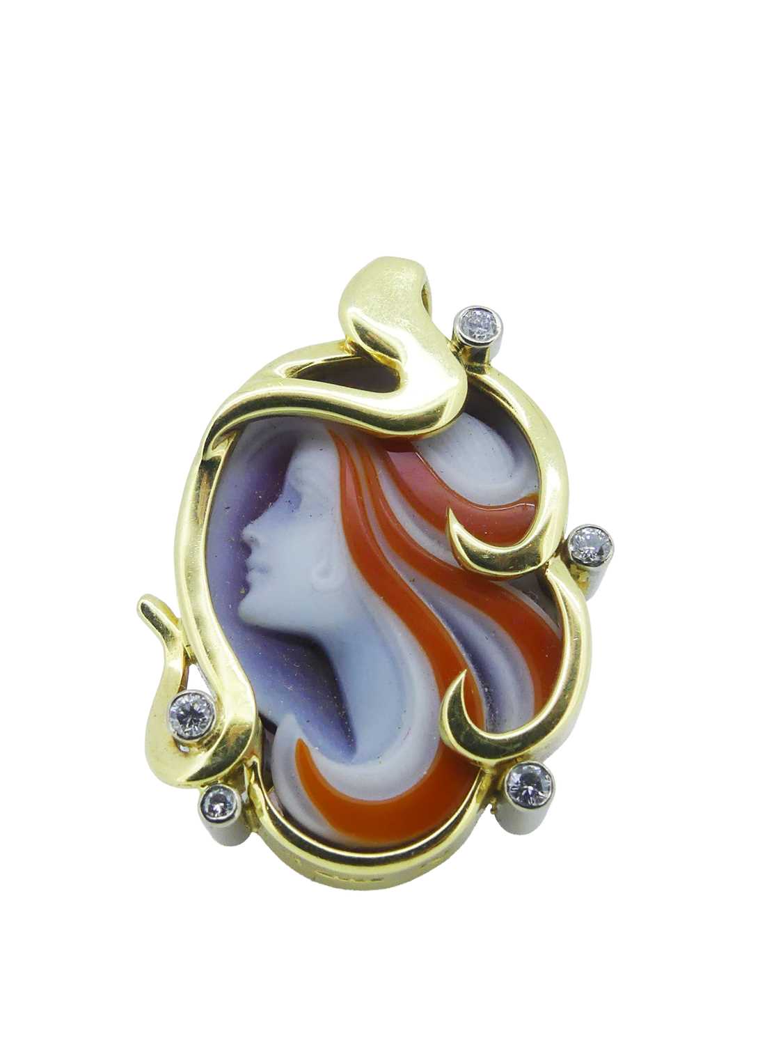 Lot 9 - Modernist Cameo Style Brooch.