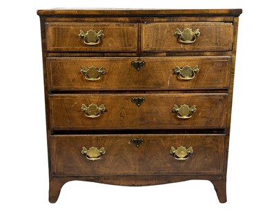 Lot 96 - 5 Drawer Georgian Mahogany Timber Chest of Drawers.