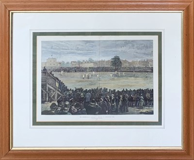 Lot 74 - Cricket etching in Walnut Frame.