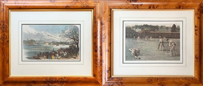 Lot 76 - 2x Sport Etchings in Walnut Frames.