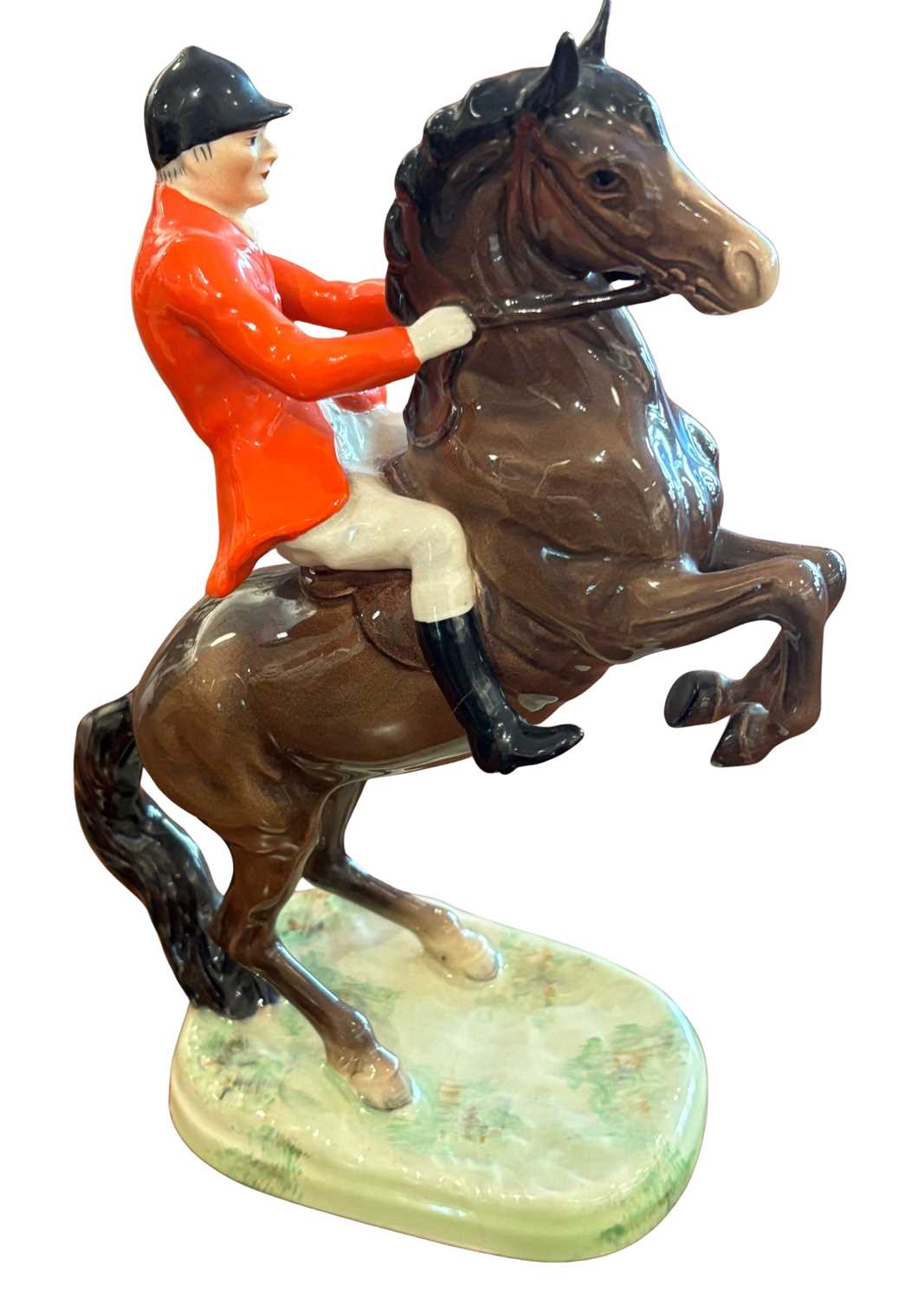 Lot 144 - Beswick Horse and Rider Figure 'Huntsman on a Rearing Horse'.