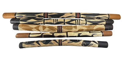 Lot 85 - Incised didgeridoos Yirrkala , North East Arnhem Land collected 1970s.