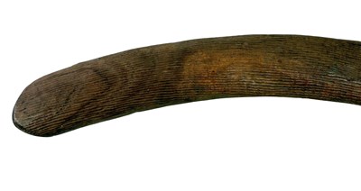 Lot 13 - Early 20th C South Australia finely Fluted Boomerang.