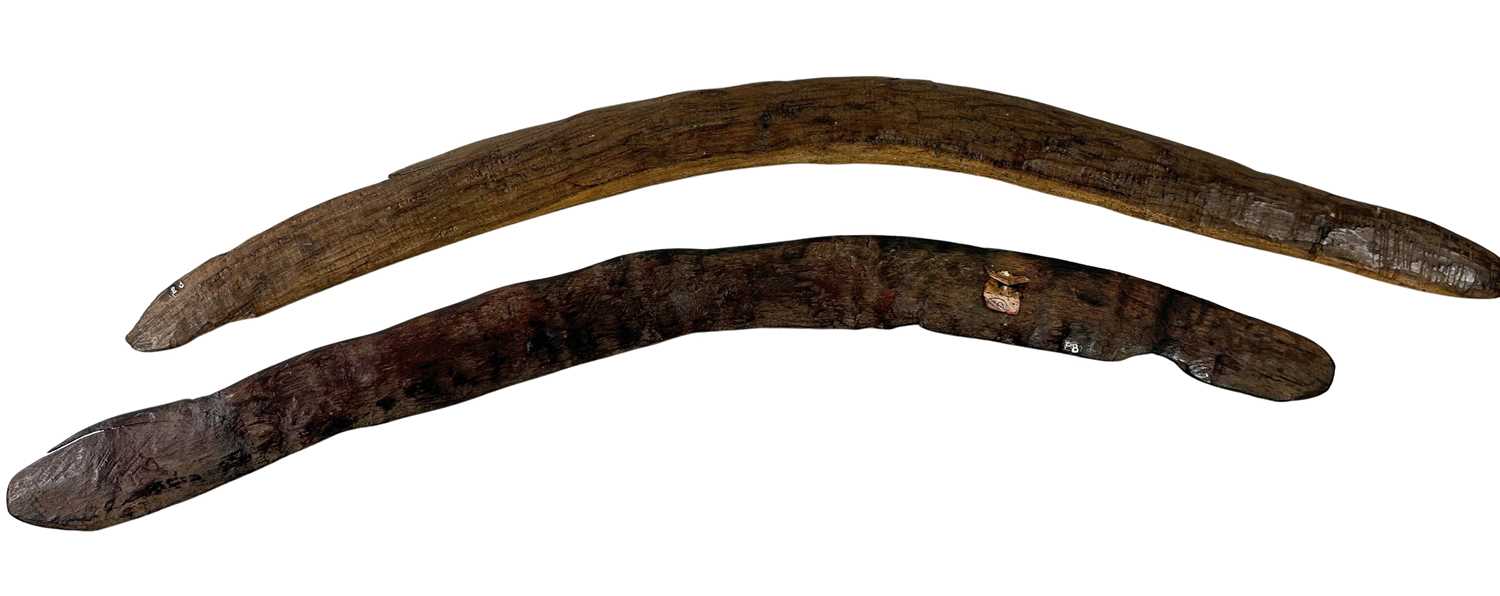 Lot 70 - Two 19th C. West Australian boomerangs.