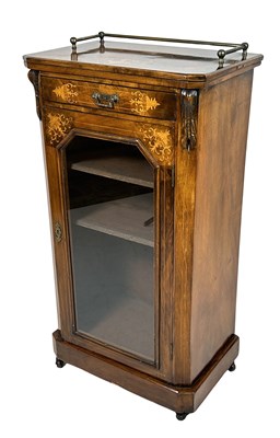 Lot 93 - 19th C. Music Cabinet with Decorative Marquetry Inlay.