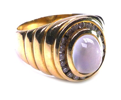 Lot 273 - Diamond Moonstone Ring.