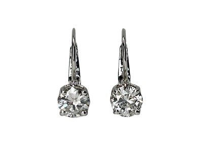 Lot 228 - 18ct White Gold Diamond Earrings.